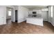 The kitchen boasts granite counters, white cabinets, stainless appliances, and convenient island at 436 Cedarview Rd, Summerville, SC 29486