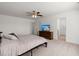 Large primary bedroom with a ceiling fan and an ensuite bathroom at 686 Redbud Ln, Summerville, SC 29486