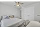 Bright bedroom with a ceiling fan, bed, and desk at 85 Arrowwood Way, Summerville, SC 29485