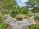 Outdoor firepit area with Adirondack chairs, set in a landscaped, grassy common area at 85 Arrowwood Way, Summerville, SC 29485
