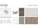 Bathroom interior features a vanity, faucet, shower enclosure, wall tile, carpet, and flooring samples at 945 Dusk Dr, Summerville, SC 29486