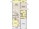 Detailed floorplan showcasing layout of the home's kitchen, living spaces, and garage at 947 Dusk Dr, Summerville, SC 29486