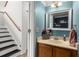 Cozy bathroom features stylish fixtures and a decorative mirror over the vanity at 125 Mansfield Blvd, North Charleston, SC 29418