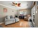 Cozy living room features hardwood floors, a window and casual furnishings at 125 Mansfield Blvd, North Charleston, SC 29418