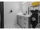 This well-organized bathroom features a vanity and black towels at 132 Heather Dr, Summerville, SC 29486
