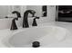 Modern bathroom sink and black faucet at 132 Heather Dr, Summerville, SC 29486