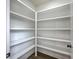Spacious walk-in pantry with extensive shelving to keep all your kitchen essentials organized at 153 Mitch Ln, Holly Hill, SC 29059