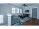 Loft with natural light with a ceiling fan, hardwood flooring, and plush seating at 1543 Watoga Way, Mount Pleasant, SC 29466