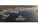 Scenic overhead view of Bohicket Marina and Market, showcasing the marina's docks and waterfront setting at 157 High Hammock Villas, Seabrook Island, SC 29455