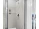Modern shower stall with glass door and clean tile, offering a spa-like experience in your new home at 157 Tuscan Sun St, Summerville, SC 29485