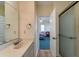 Bathroom with vanity, sink, and shower at 1908 Palmetto Boulevard Blvd, Edisto Island, SC 29438