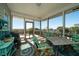 Relaxing screened porch with comfortable seating, ocean views, and a tranquil outdoor living space at 1908 Palmetto Boulevard Blvd, Edisto Island, SC 29438