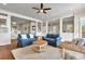 Open-concept living room with hardwood floors and ocean views at 212 Ocean Blvd, Isle of Palms, SC 29451