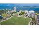 Expansive aerial view showing city landscape, waterfront, high-rise buildings and green spaces at 330 Concord St # 7E, Charleston, SC 29401