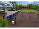 A community playground with a slide, swings, climbing bars, and soft ground covering the play area at 384 Ripple Park Dr, Summerville, SC 29486