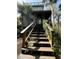 Exterior front entrance featuring a stairwell with lush greenery and tropical plants at 4113 Buccaneer Rd, Isle of Palms, SC 29451