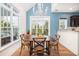 Charming dining nook with large windows, rustic table, and a view to the garden at 545 Two Mile Run, Johns Island, SC 29455