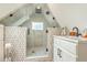Modern bathroom featuring a glass-enclosed shower and stylish vanity at 928 Ashley Ave, Charleston, SC 29403