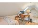 Attic bedroom featuring a skylight, desk, and comfortable bed at 928 Ashley Ave, Charleston, SC 29403