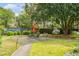 Serene backyard garden with lush greenery, mature trees, and outdoor seating area at 10 Logan St # 6, Charleston, SC 29401