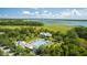 Aerial view of pool, community center and bridge in the distance at 1115 Barfield St, Charleston, SC 29492