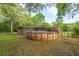 Charming backyard featuring a brick home and above-ground pool, perfect for outdoor relaxation and entertaining at 1121 Inverness Ln, Hanahan, SC 29410