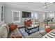 Comfortable living room with modern decor, plush seating, and a view into the dining area at 1504 Forrest Ave, Folly Beach, SC 29439