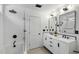 Contemporary bathroom with double vanity, and a shower/tub with subway tile at 2187 Annie Laura Ln, Mount Pleasant, SC 29466