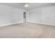 Neutral bedroom with carpeting, white walls, a ceiling fan, double doors and access to the landing at 2830 Backman St, Mount Pleasant, SC 29466