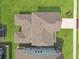 Aerial view of the roof and backyard with green lawn at 2901 Backman St, Mount Pleasant, SC 29466