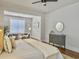 Serene bedroom with stylish decor, a comfortable bed, and a view into the sitting area at 2901 Backman St, Mount Pleasant, SC 29466