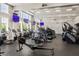 Community gym with various cardio machines and natural light at 3110 Up Da Creek Ct, Seabrook Island, SC 29455