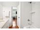 Bathroom featuring a tiled shower and white fixtures at 34 Frogmore Rd, Mount Pleasant, SC 29464