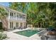 Enjoy the backyard pool and outdoor area with a patio, seating, grill, and lush green surroundings at 34 Frogmore Rd, Mount Pleasant, SC 29464