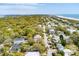 Aerial view of a residential area near the water with homes nestled among lush greenery and mature trees at 3405 Cameron Blvd, Isle of Palms, SC 29451