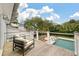Outdoor deck offers poolside views, outdoor seating and a relaxing ambiance at 3405 Cameron Blvd, Isle of Palms, SC 29451