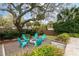 Inviting backyard fire pit area with Adirondack chairs, perfect for outdoor gatherings at 3405 Cameron Blvd, Isle of Palms, SC 29451