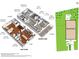 3D floor plan showing layout of first and second floors with kitchen, living room, bedrooms, and balcony views at 490 Sanders Farm Ln, Charleston, SC 29492