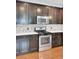 Kitchen features stainless steel appliances, dark wood cabinets, and a tiled backsplash at 490 Sanders Farm Ln, Charleston, SC 29492