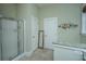 Bright bathroom features a glass walk-in shower with bright vanity area at 835 Hale St, Charleston, SC 29412