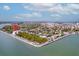 Gorgeous aerial view of the surrounding cityscape, showcasing proximity to water and lush greenery at 1 King St # 209/210, Charleston, SC 29401