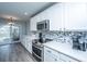 Modern kitchen with stainless steel appliances, white cabinets, and a stylish backsplash at 104 Cranston Ln, Summerville, SC 29483