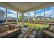 Inviting screened porch with comfortable seating, offering a serene view of the backyard and neighborhood at 104 Cranston Ln, Summerville, SC 29483