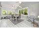 Bright sunroom with ample natural light and views of the surrounding greenery and a modern dining set at 105 N Gateshead Xing Xing, Goose Creek, SC 29445