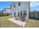 Back patio with a charming patio set, ideal for outdoor dining and enjoying the lovely backyard space at 1132 Mossy Rock Dr, Summerville, SC 29485