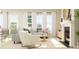 Cozy living room with a fireplace, plush seating, and natural light from large windows at 1151 Darling St, Summerville, SC 29485