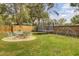Backyard featuring a fire pit, a trampoline, and a geodesic dome at 1406 Iroquois St, North Charleston, SC 29405