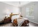 Cozy bedroom with neutral walls, a ceiling fan and a window with blinds at 1600 Long Grove Dr # 1226, Mount Pleasant, SC 29464