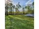 Expansive backyard with solar panels and mature trees, perfect for outdoor activities at 2729 Barracada Rd, Walterboro, SC 29488