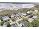 Stunning aerial view of a coastal neighborhood with marsh views, waterways and vibrant home exteriors at 2777 Oak Manor Dr, Mount Pleasant, SC 29466